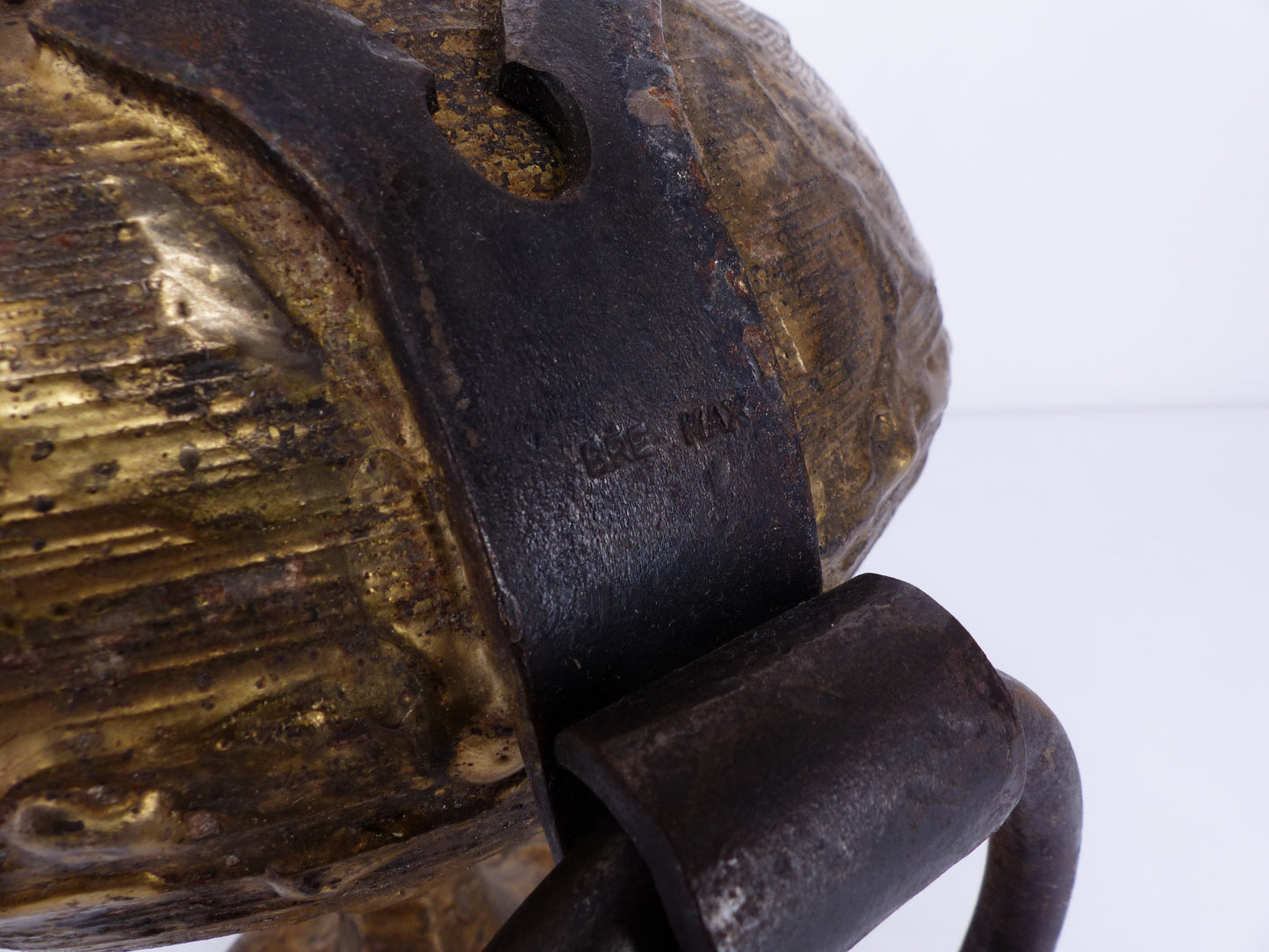 Lampe brutaliste en bronze doré Max BRE 1970