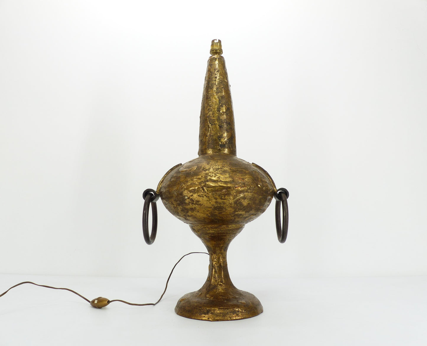 Lampe brutaliste en bronze doré Max BRE 1970