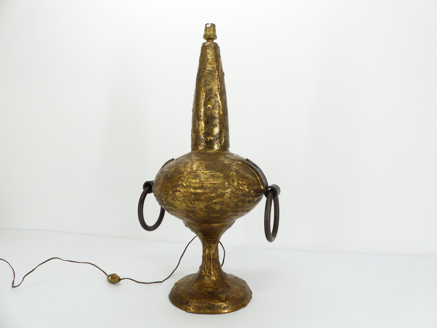 Lampe brutaliste en bronze doré Max BRE 1970