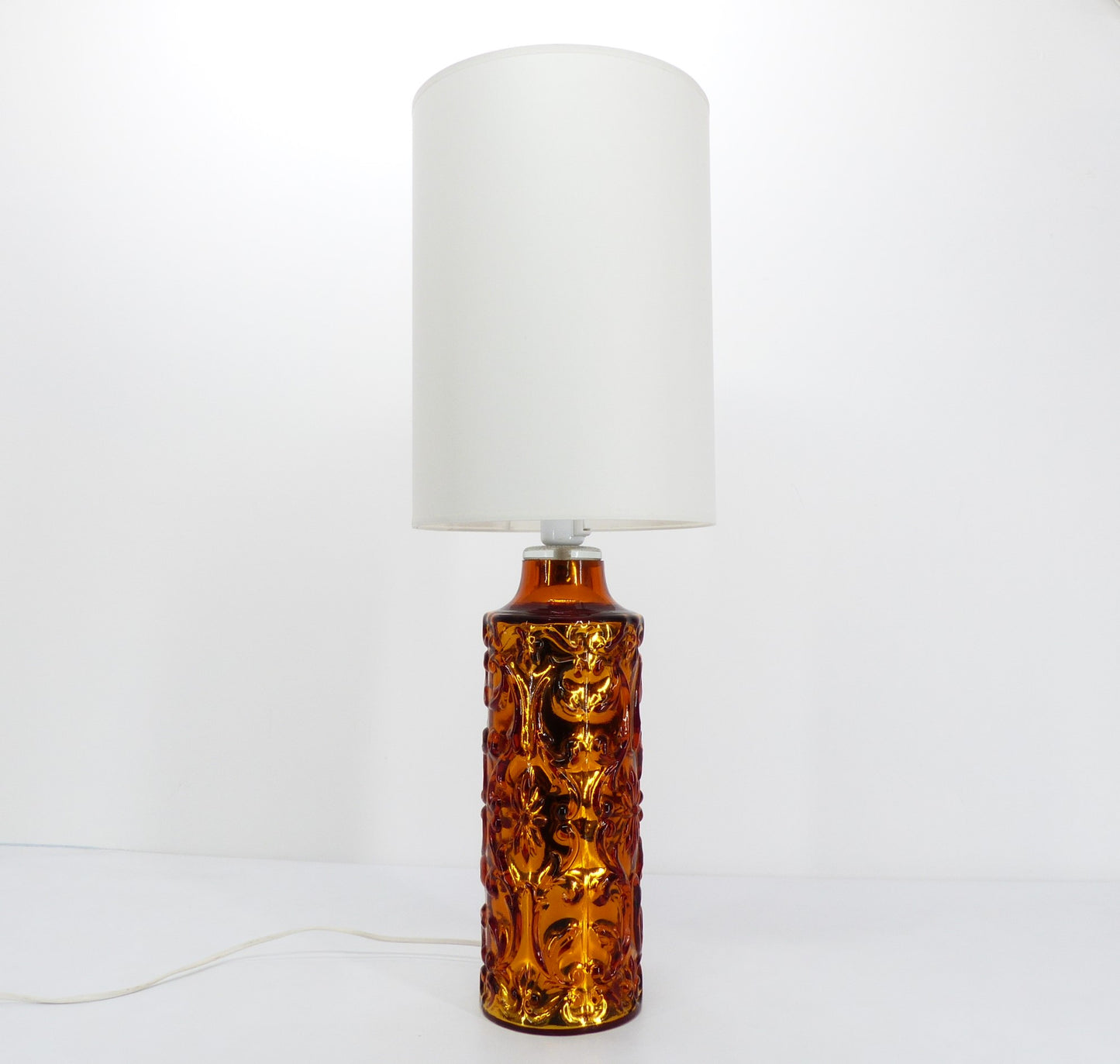 Lampe scandinave Gustaf Leek en verre églomisé doré Orrefors 1960