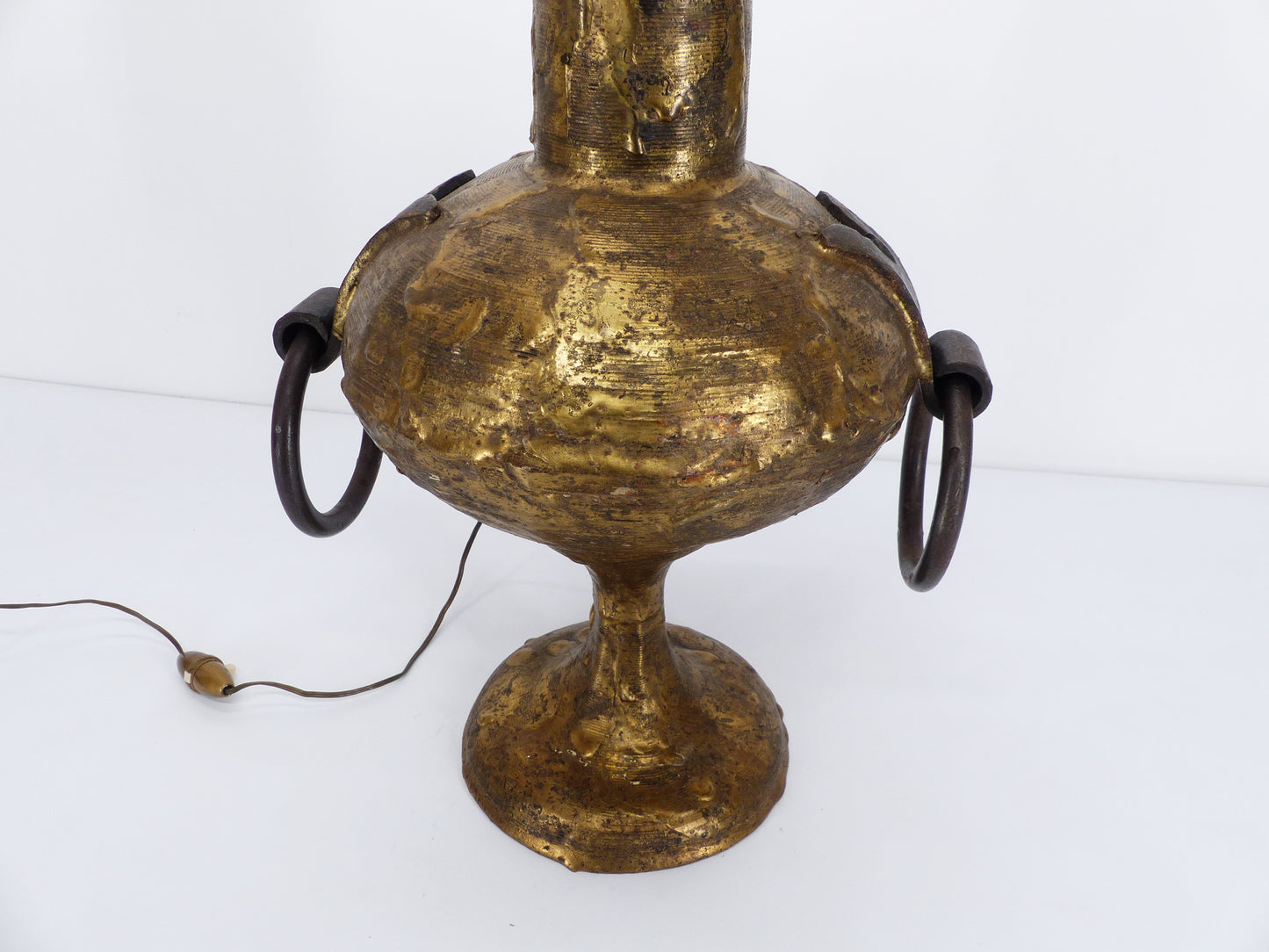 Lampe brutaliste en bronze doré Max BRE 1970