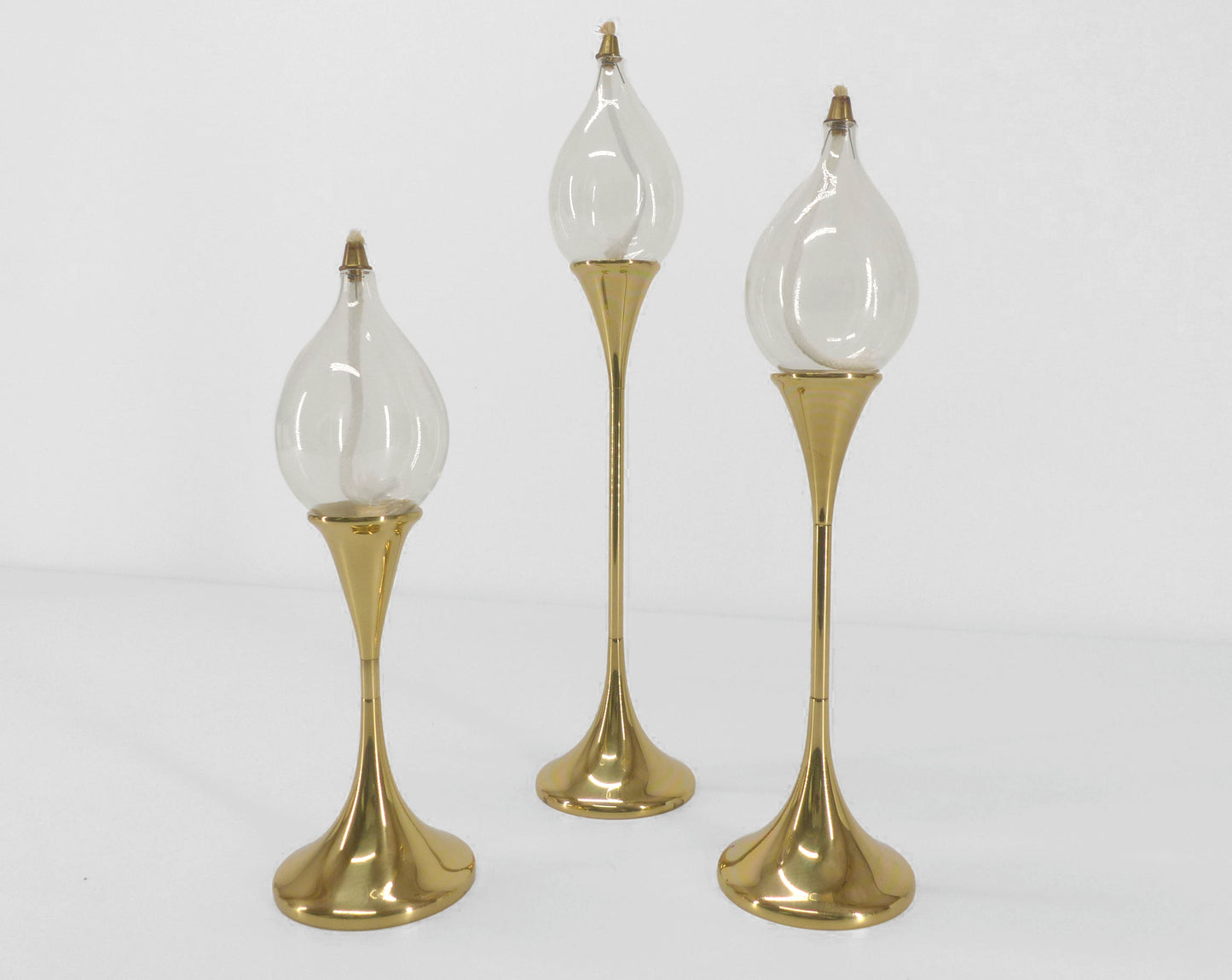 3 LAMPES À HUILE EN LAITON FREDDIE ANDERSEN 1970