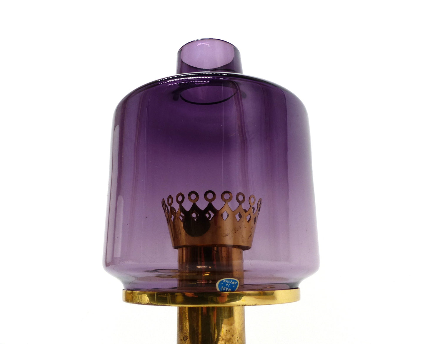 Lampe scandinave Hans-Agne Jakobsson laiton et verre violet B 102