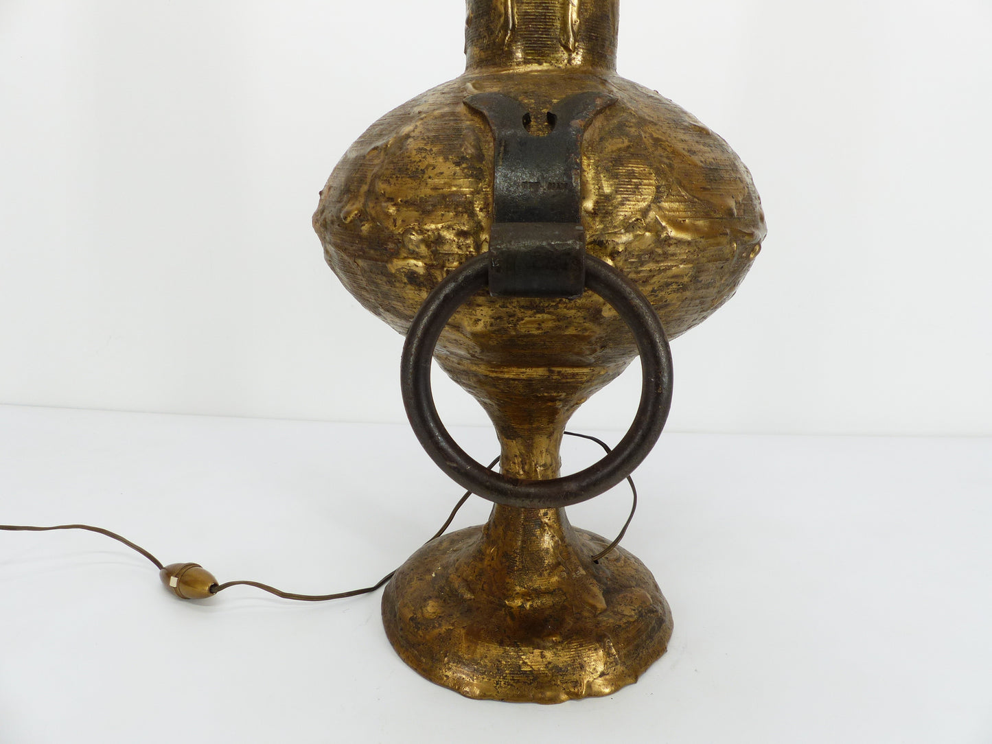 Lampe brutaliste en bronze doré Max BRE 1970