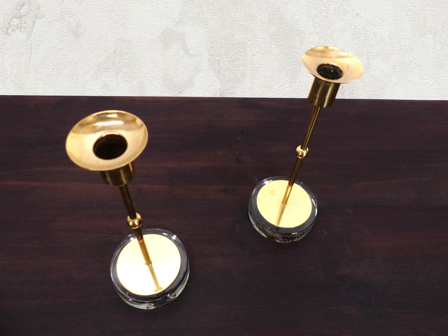 2 Scandinavian candlesticks Gunnar Ander for Ystad Metall 1960