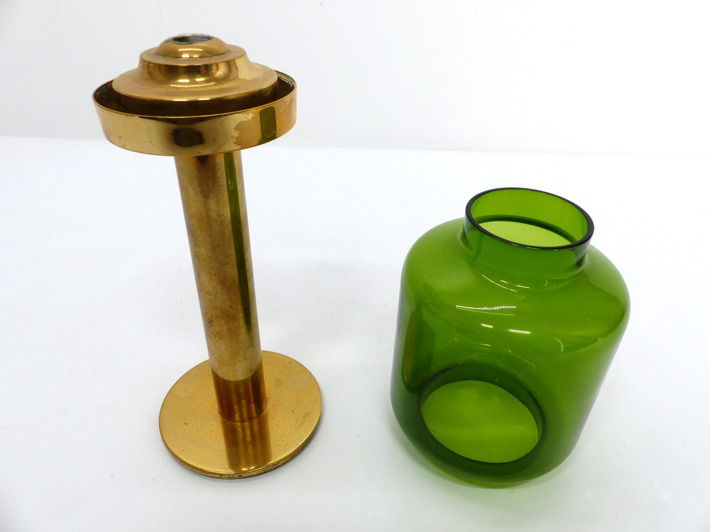 BOUGEOIR VERRE VERT HANS-AGNE JAKOBSSON MARKARYD L 10232 1960