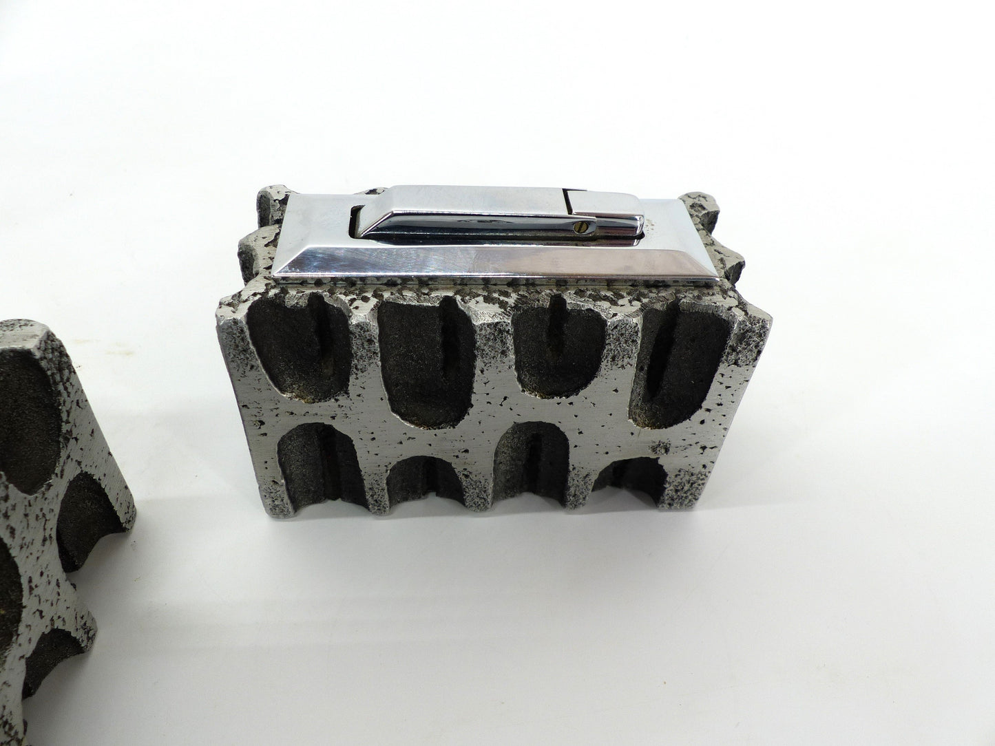 Set de fumeur brutaliste en aluminium Casper Studioguss 1970