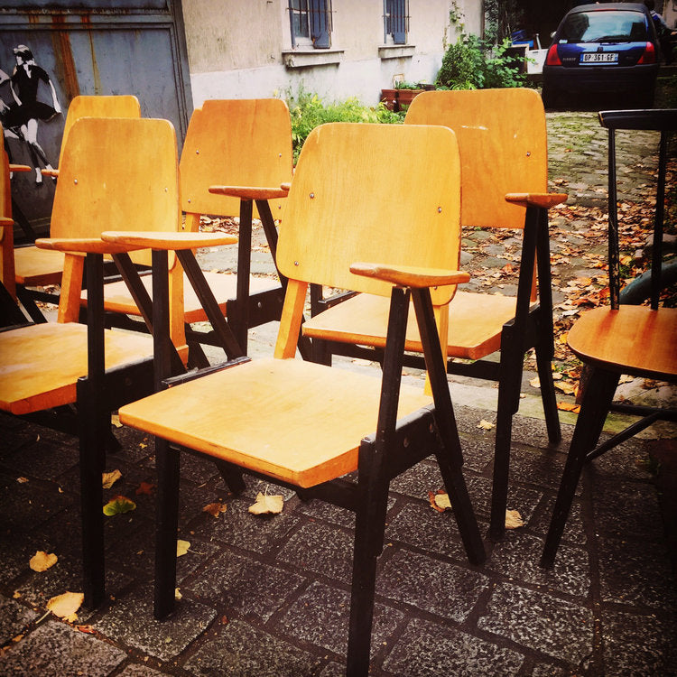 LOT DE 6 FAUTEUILS MODERNISTES 1950