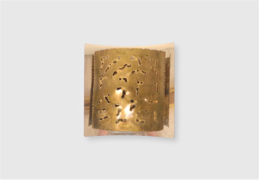 BRUTALIST PERFORATED BRASS WALL LIGHT BORENS