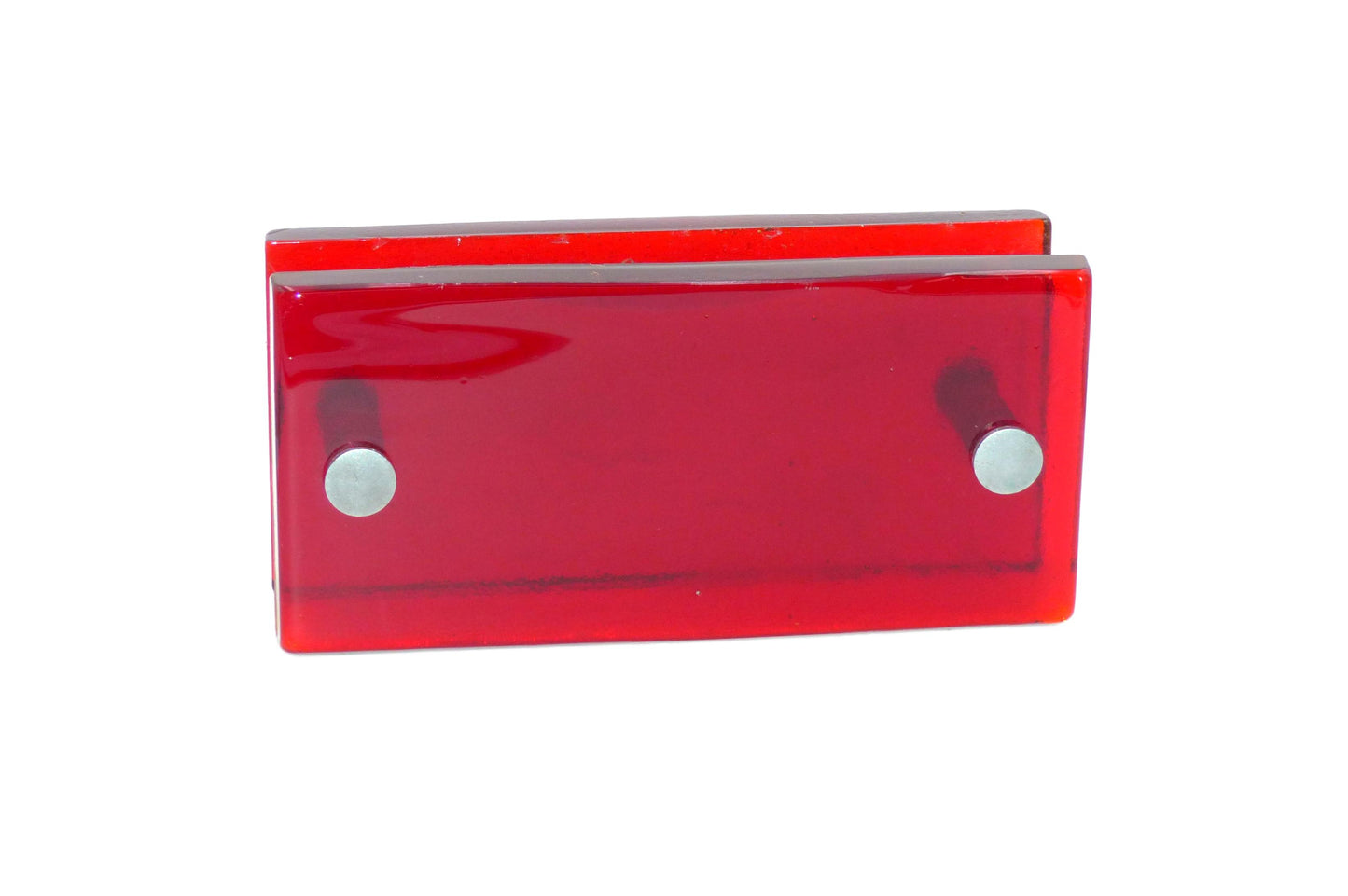 DOUBLE POIGNÉE DE MAGASIN EN VERRE ROUGE 1970
