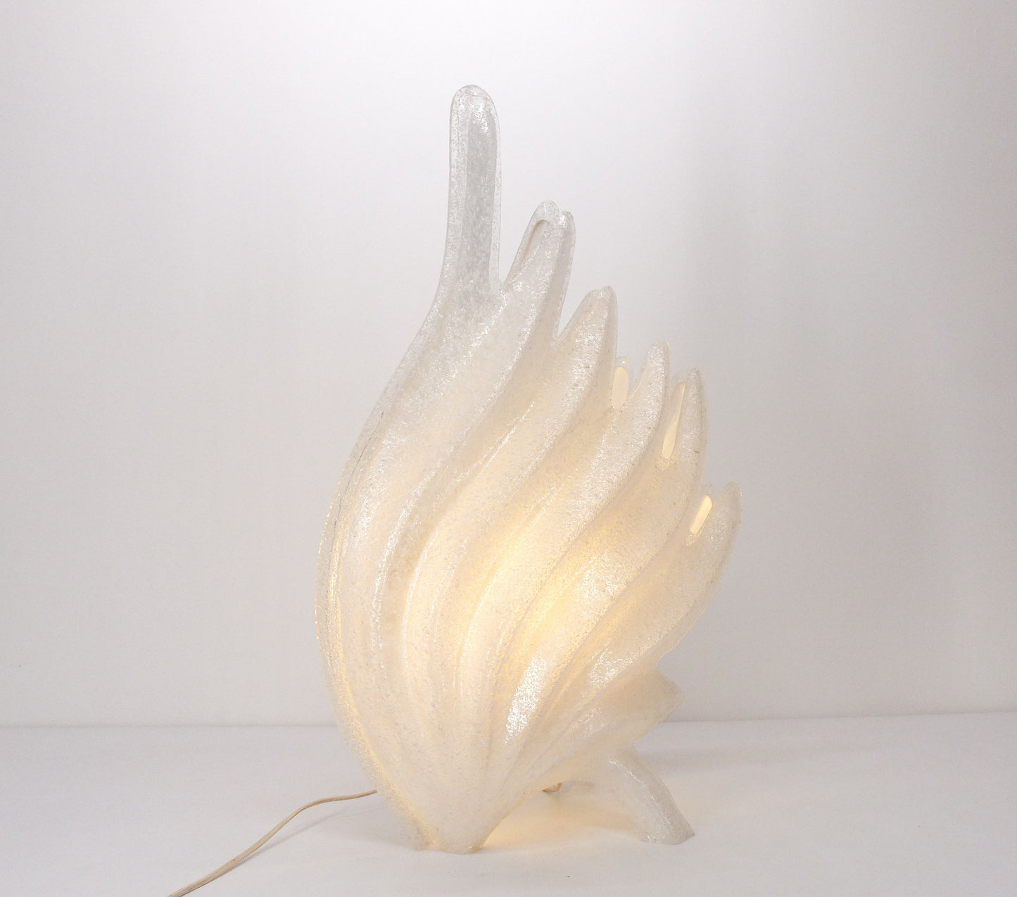 Lampe XXL Maison Rougier perplex et plexiglas bullé 1970