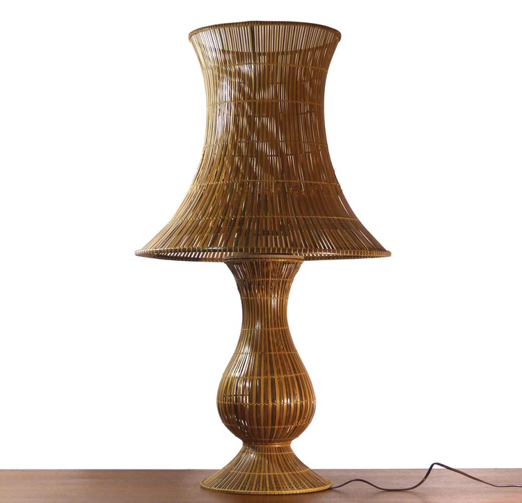 LAMPE DE TABLE EN ROTIN XXL 1960