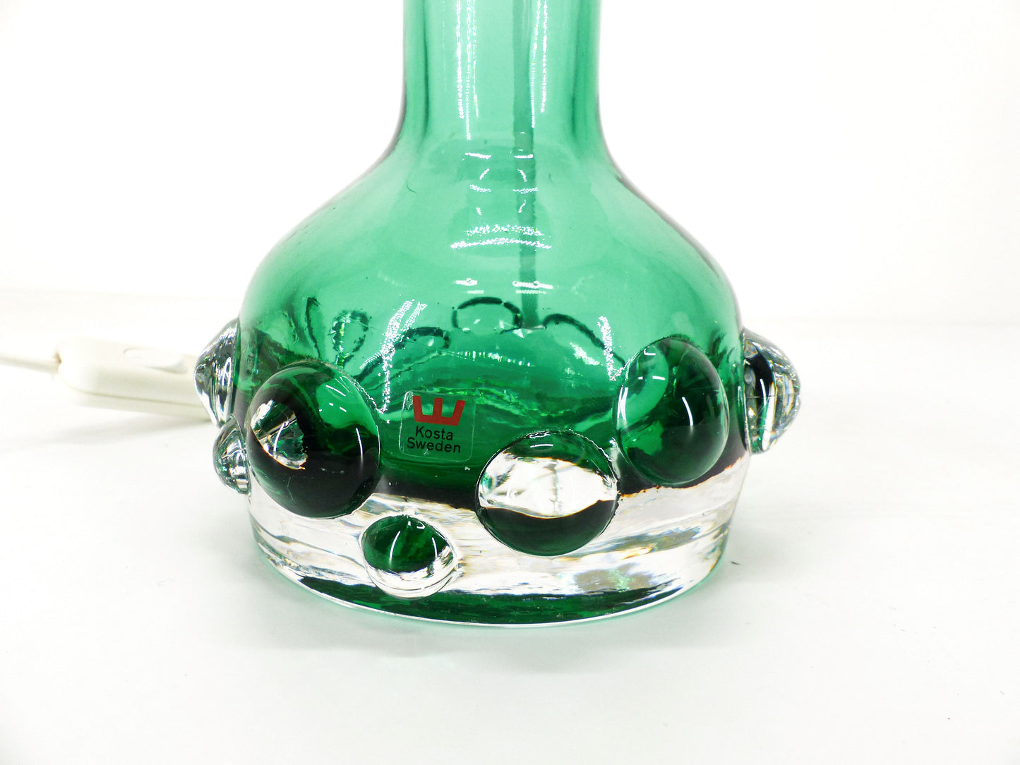 Lampe scandinave verte en verre Kosta Hans-Owe Sandeberg Suède 1960