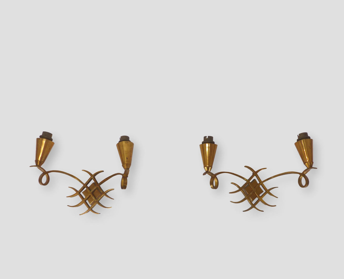 PAIR OF GILT BRONZE SCONCES 1950