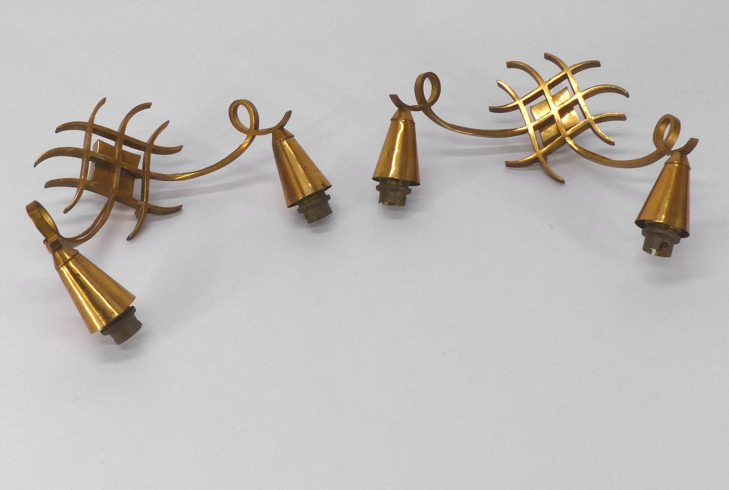 PAIR OF GILT BRONZE SCONCES 1950