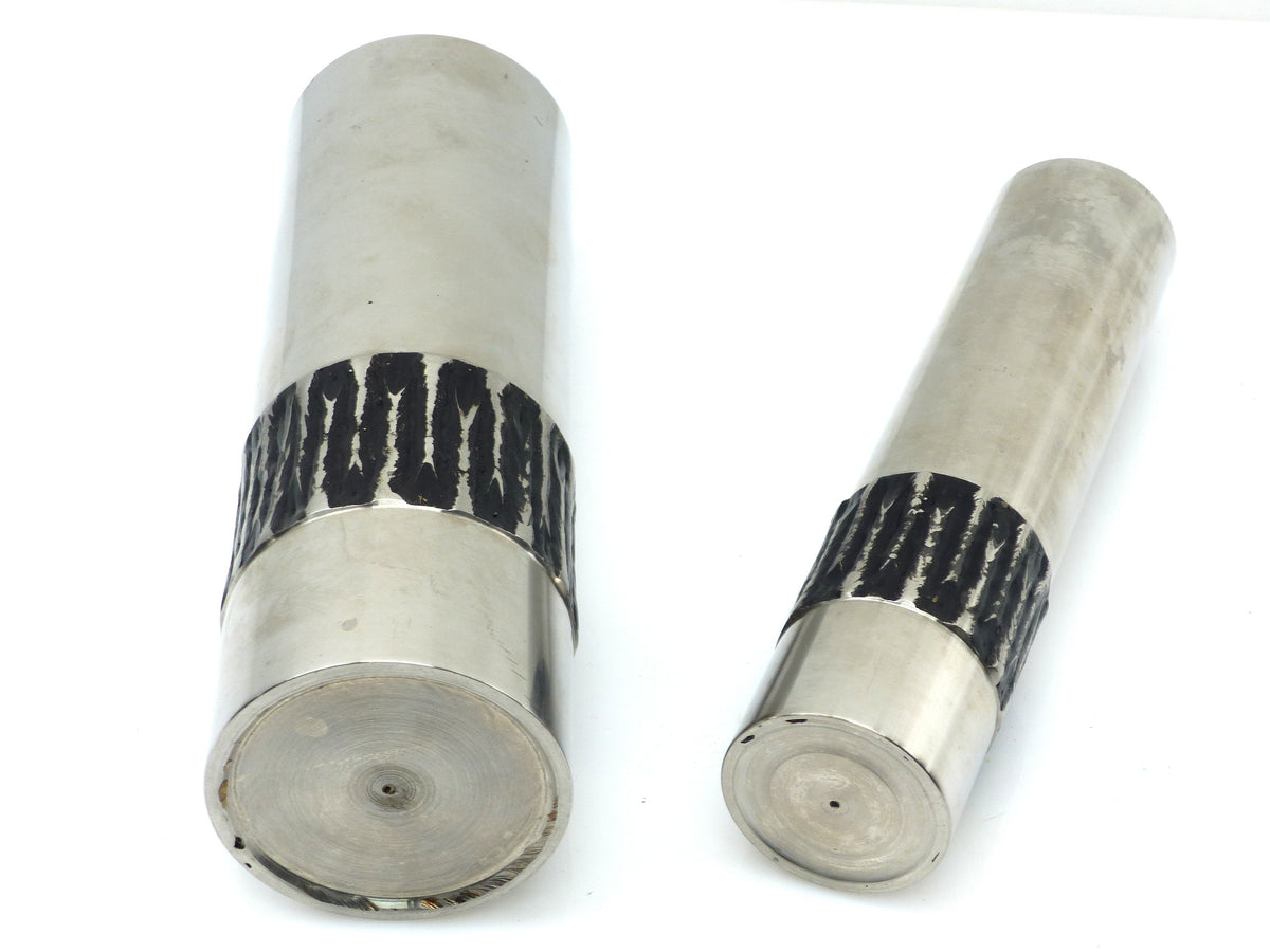 Set of two BMF brutalist metal vases – Germany, 1970s