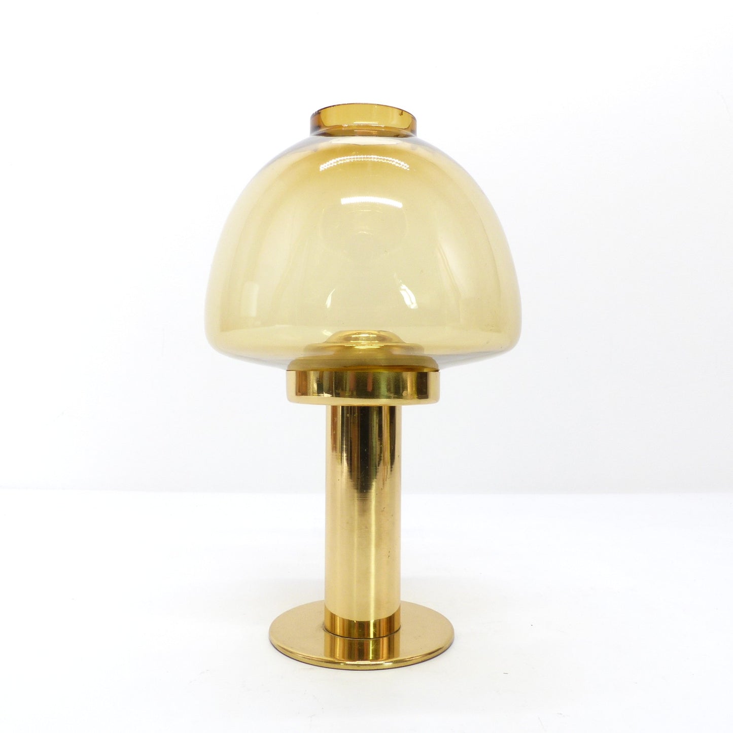 Bougeoir scandinave Hans-Agne Jakobsson modèle Claudia L10227, verre jaune ambré, Markaryd - 1960