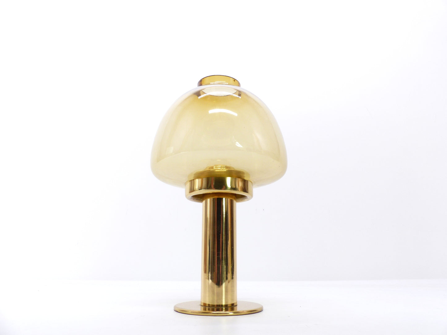 Bougeoir scandinave Hans-Agne Jakobsson modèle Claudia L10227, verre jaune ambré, Markaryd - 1960