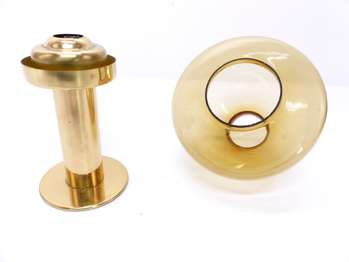 Bougeoir scandinave Hans-Agne Jakobsson modèle Claudia L10227, verre jaune ambré, Markaryd - 1960