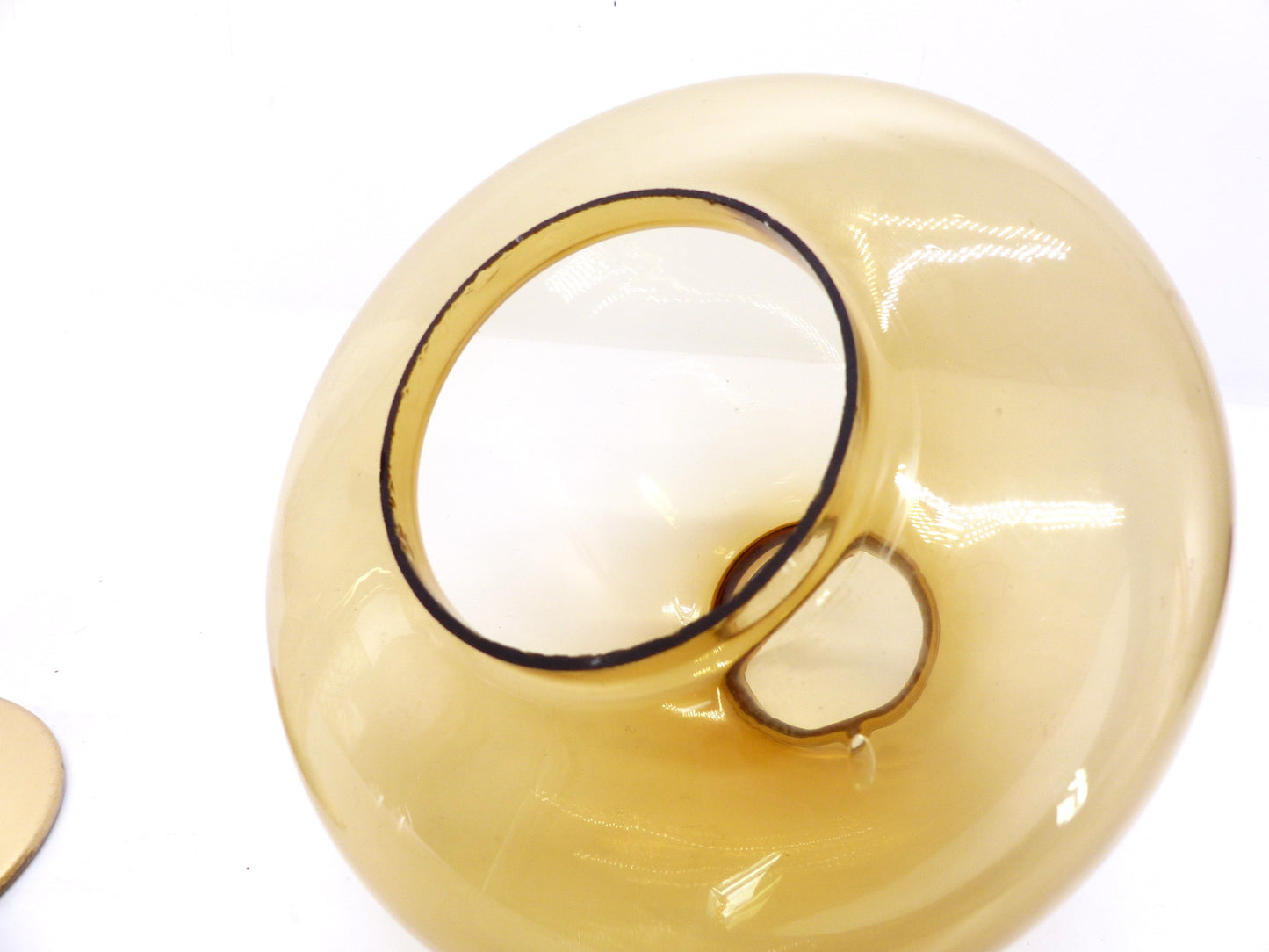 Bougeoir scandinave Hans-Agne Jakobsson modèle Claudia L10227, verre jaune ambré, Markaryd - 1960