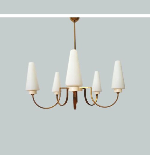LUSTRE LAITON DORÉ 1970