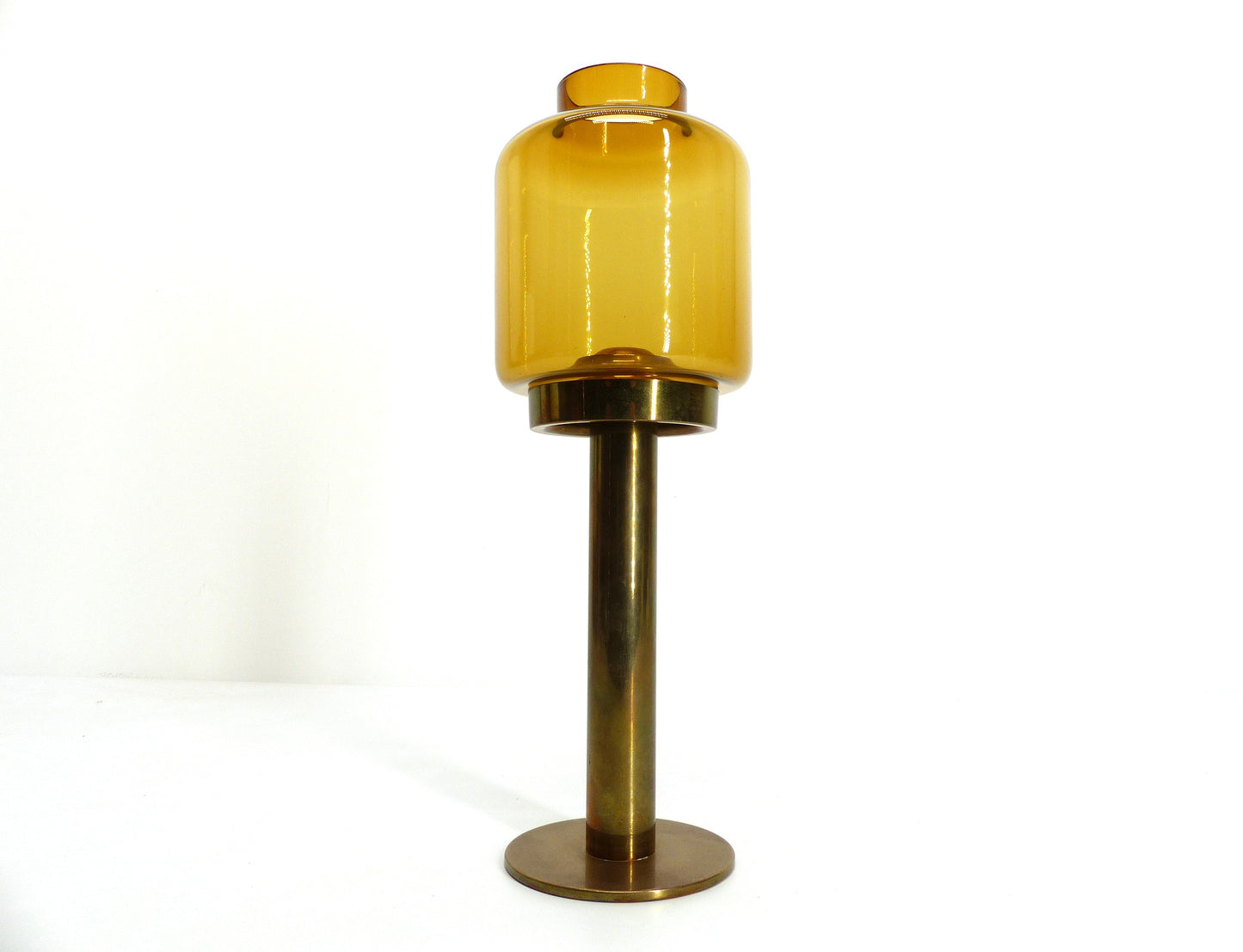 Bougeoir en verre miel Hans-Agne Jakobsson markaryd l 10232 1960
