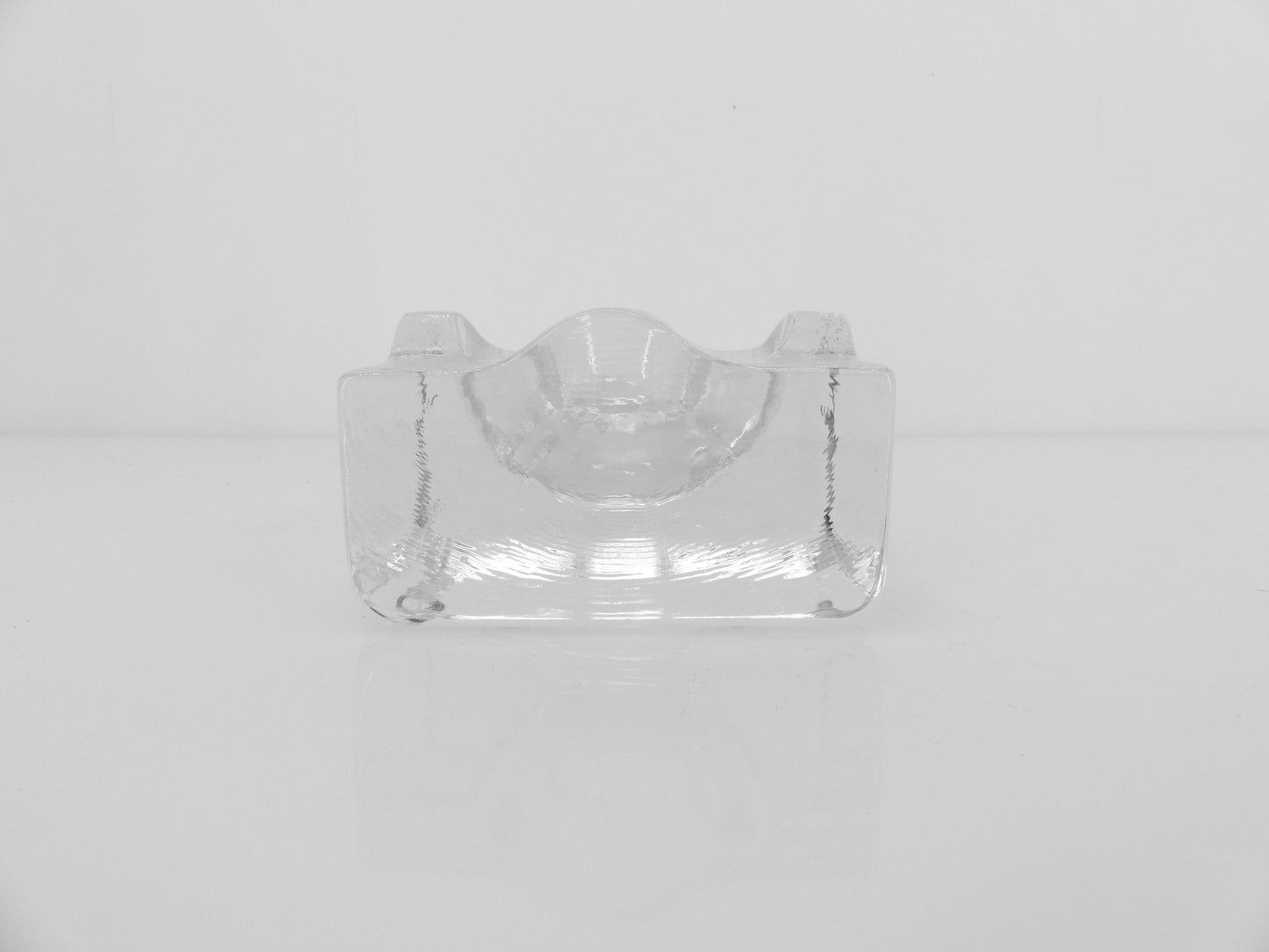 Cendrier sculptural en verre clair, modèle Puzzle, design Bertil Vallien, Boda-Åfors, Suède, circa 1970