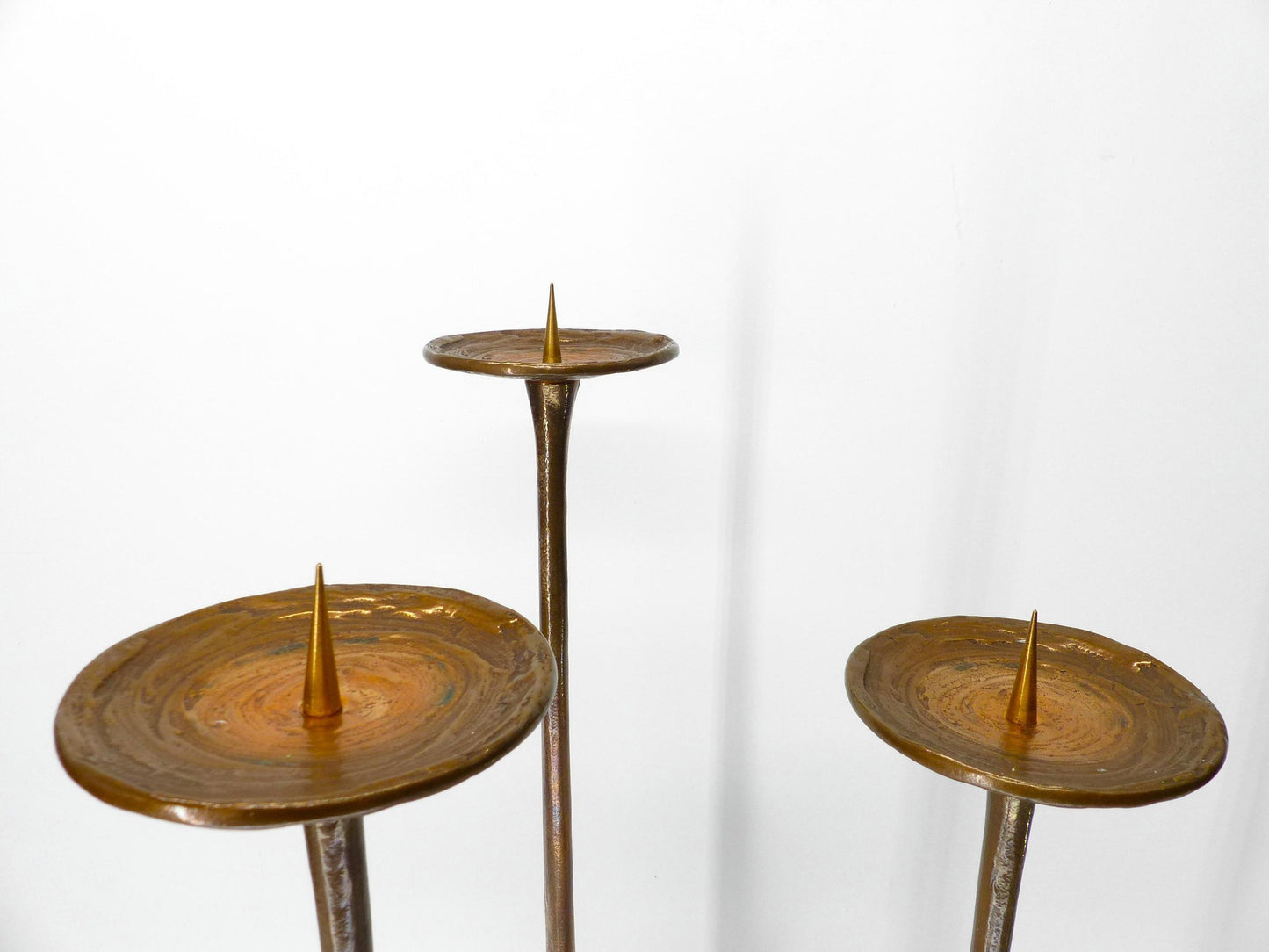 Chandelier tripode brutaliste XXL en bronze, Michael Harjes, Allemagne, 1960