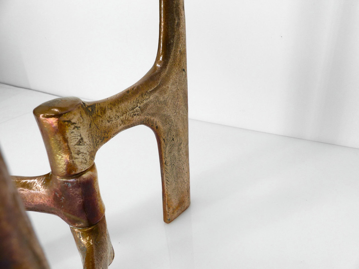 Chandelier tripode brutaliste XXL en bronze, Michael Harjes, Allemagne, 1960
