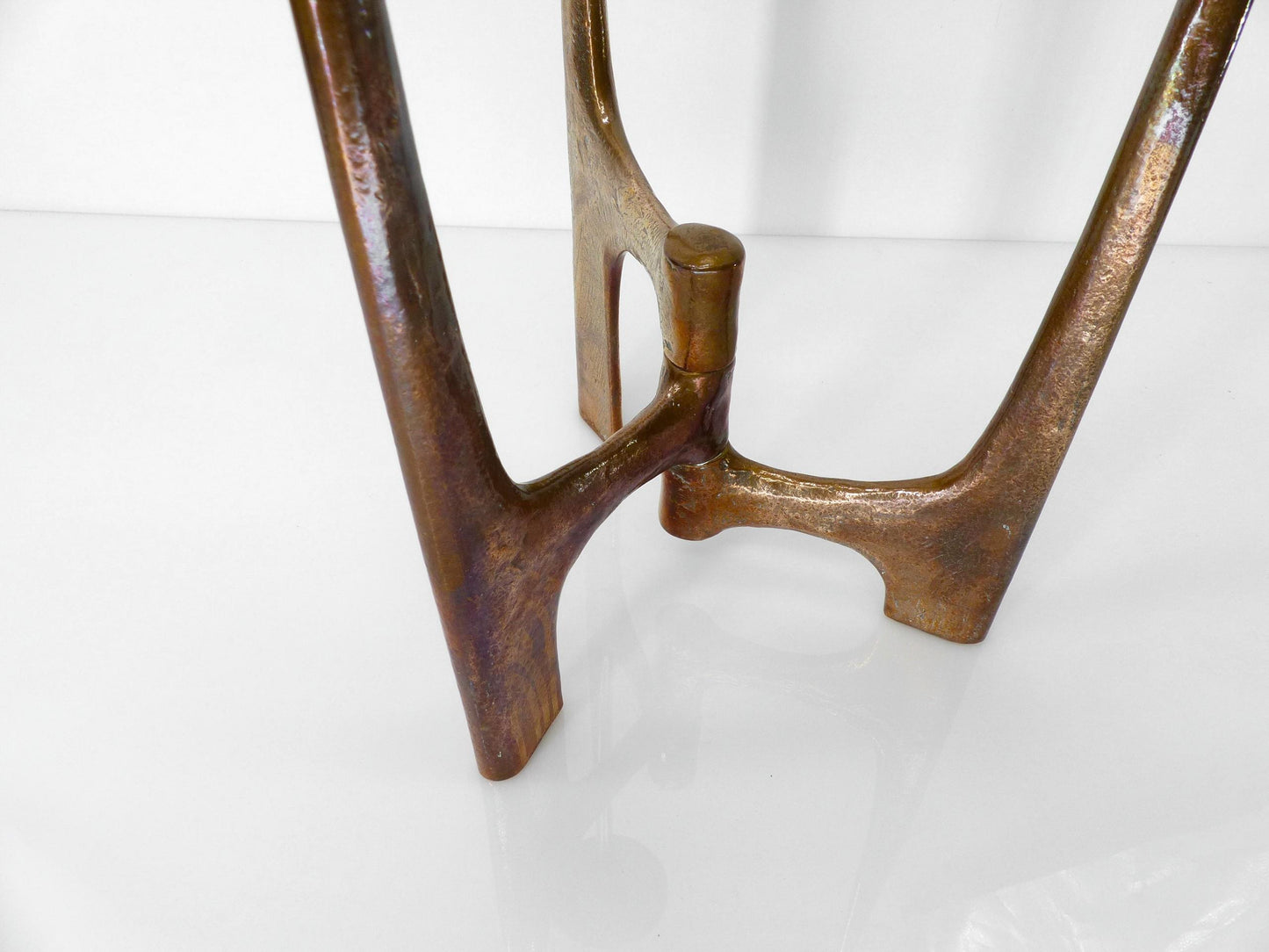 Chandelier tripode brutaliste XXL en bronze, Michael Harjes, Allemagne, 1960