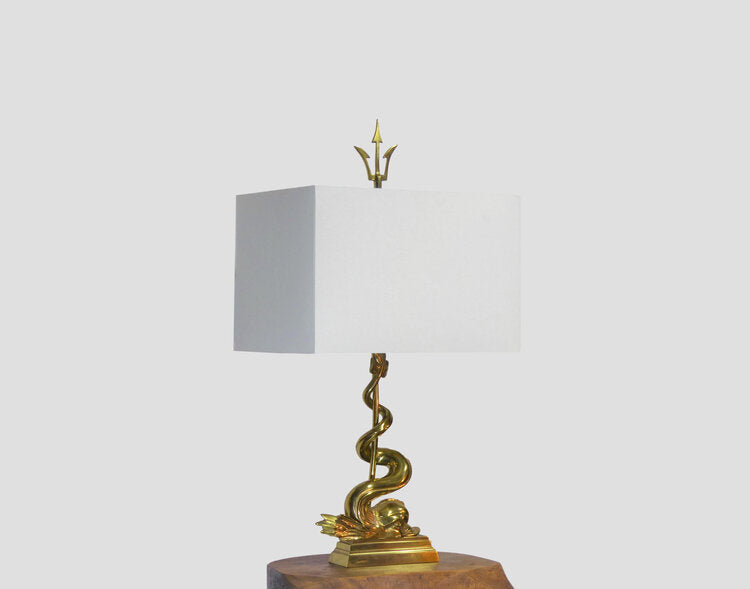 LAMPE AU DAUPHIN ET TRIDENT