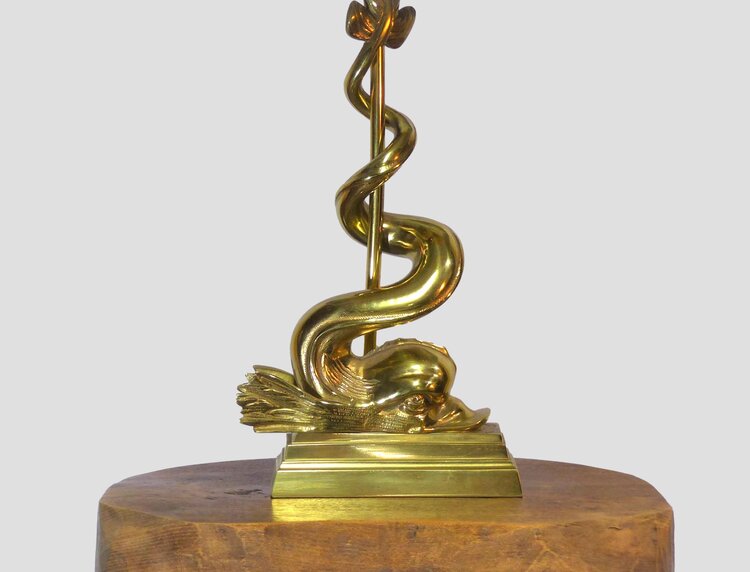 LAMPE AU DAUPHIN ET TRIDENT