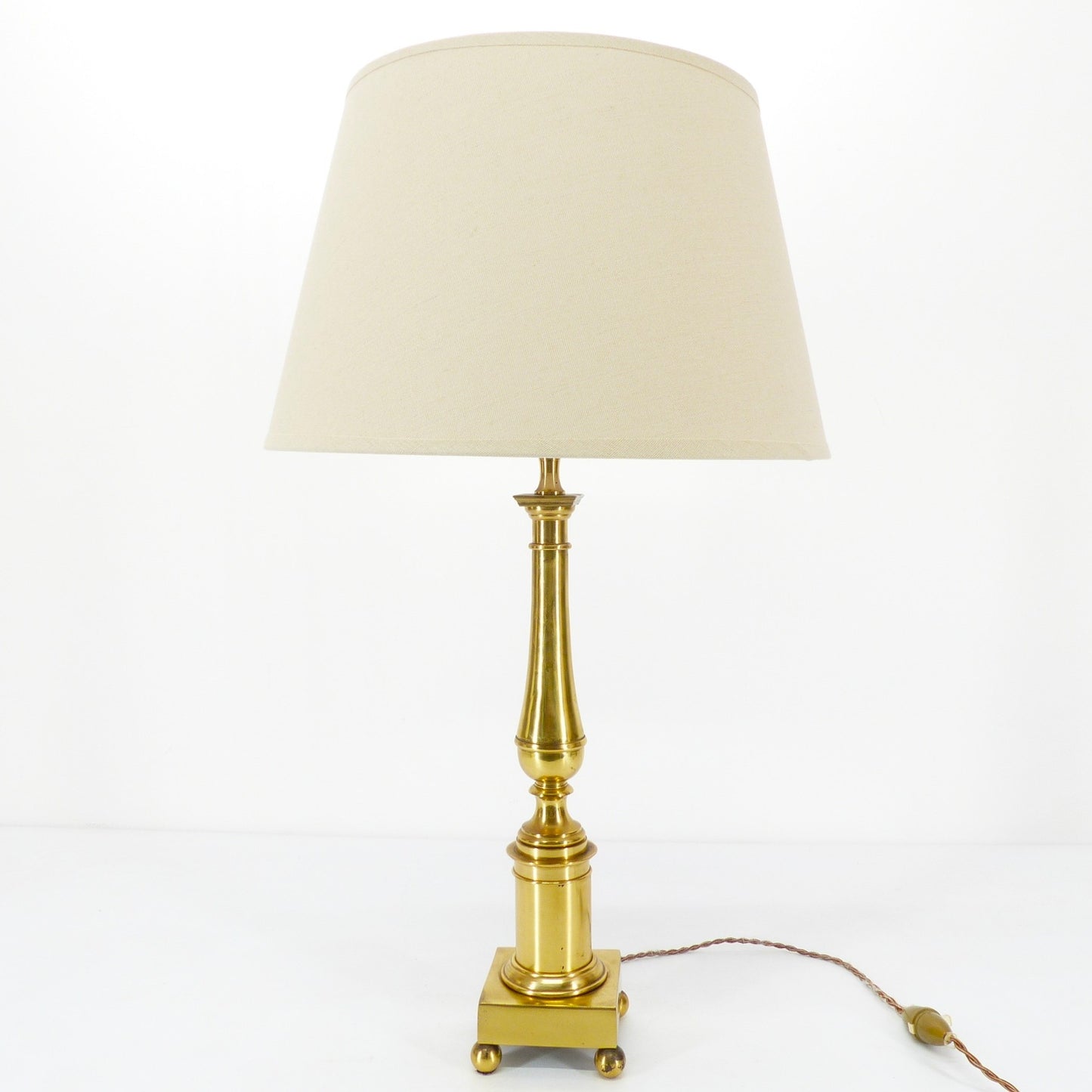 Lampe colonne néoclassique de style Directoire en laiton - 1970