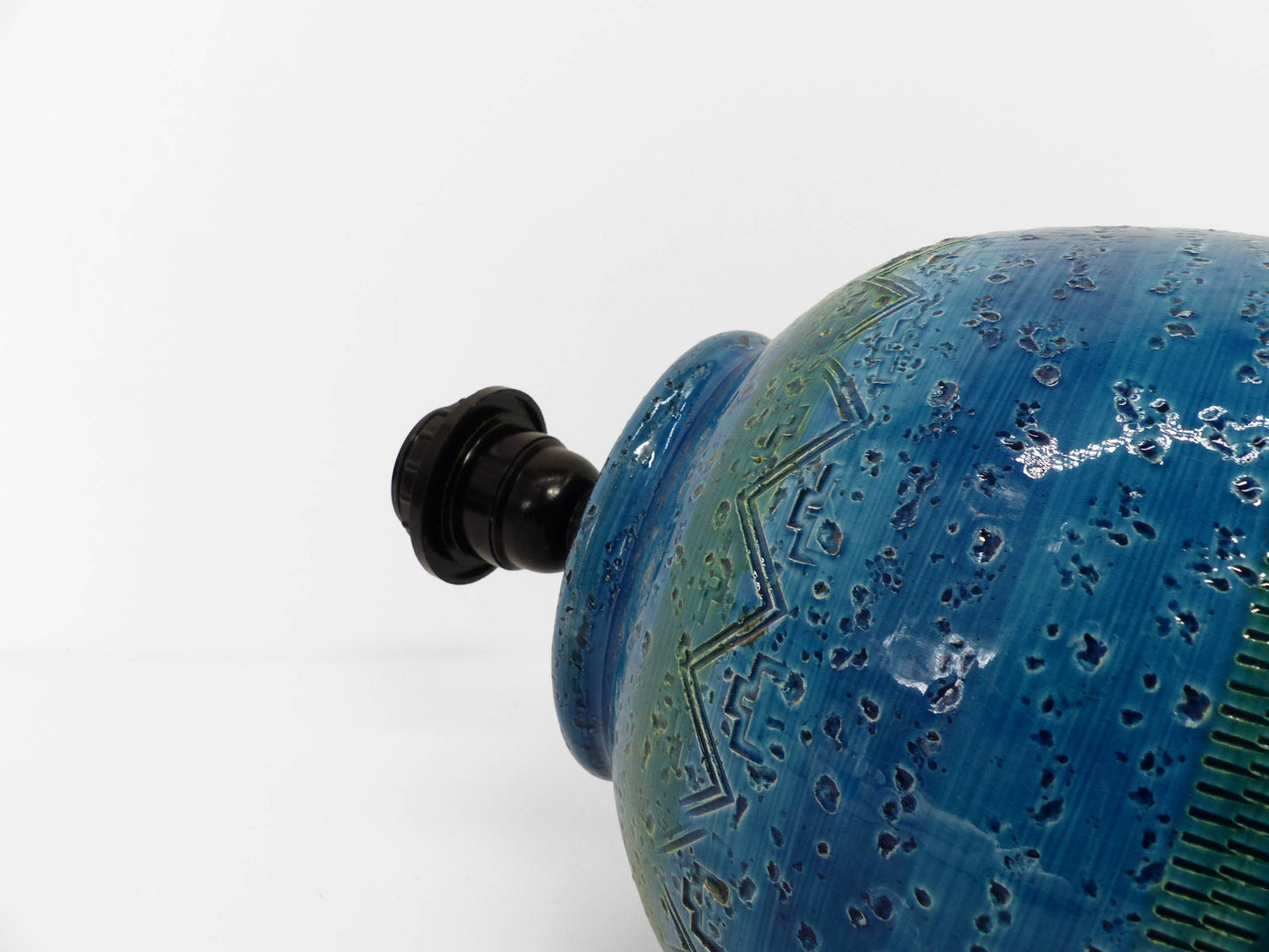 Lampe en faïence bleue, Italie, circa 1980