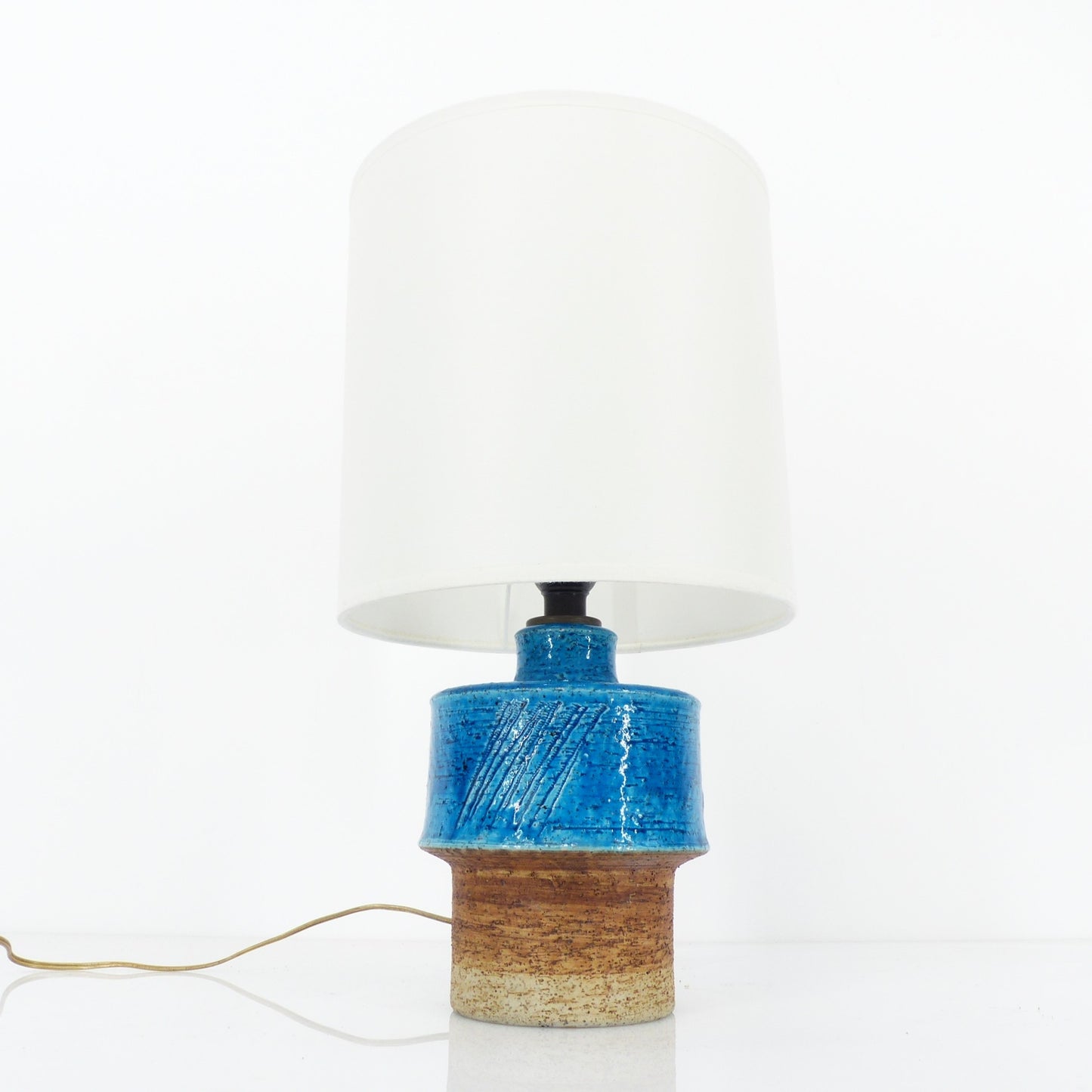 Lampe scandinave en grès bleu par Inger Persson pour Rörstrand, Suède 1960