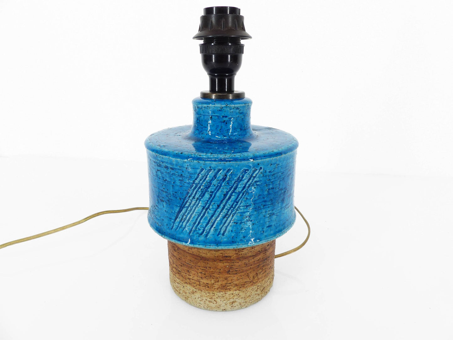 Lampe scandinave en grès bleu par Inger Persson pour Rörstrand, Suède 1960