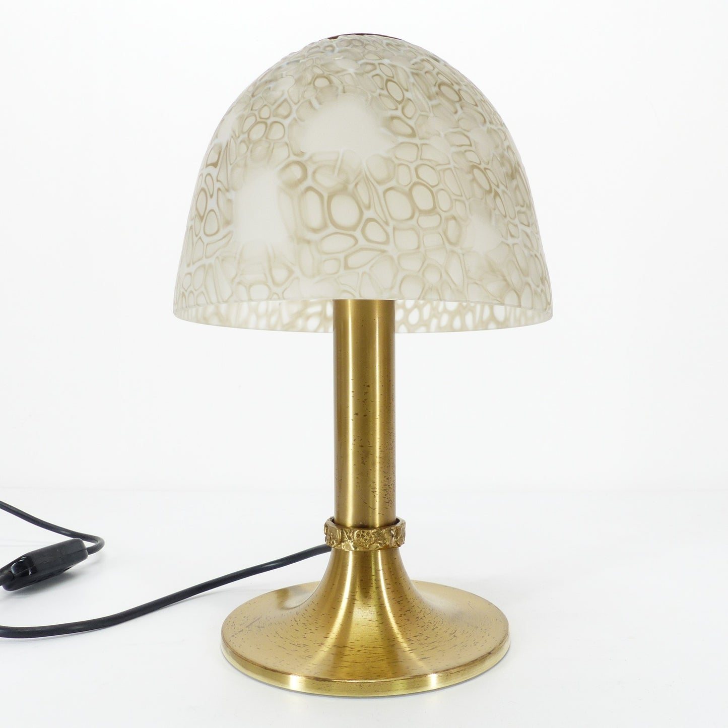 Lampe de table en verre soufflé moulé Murano par Angelo Brotto pour Esperia, circa 1970