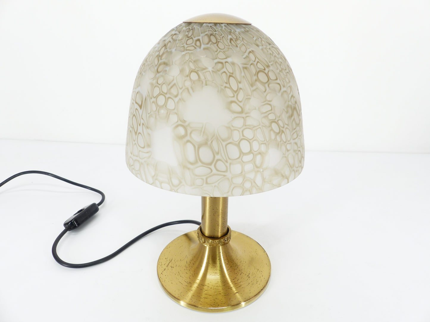 Lampe de table en verre soufflé moulé Murano par Angelo Brotto pour Esperia, circa 1970