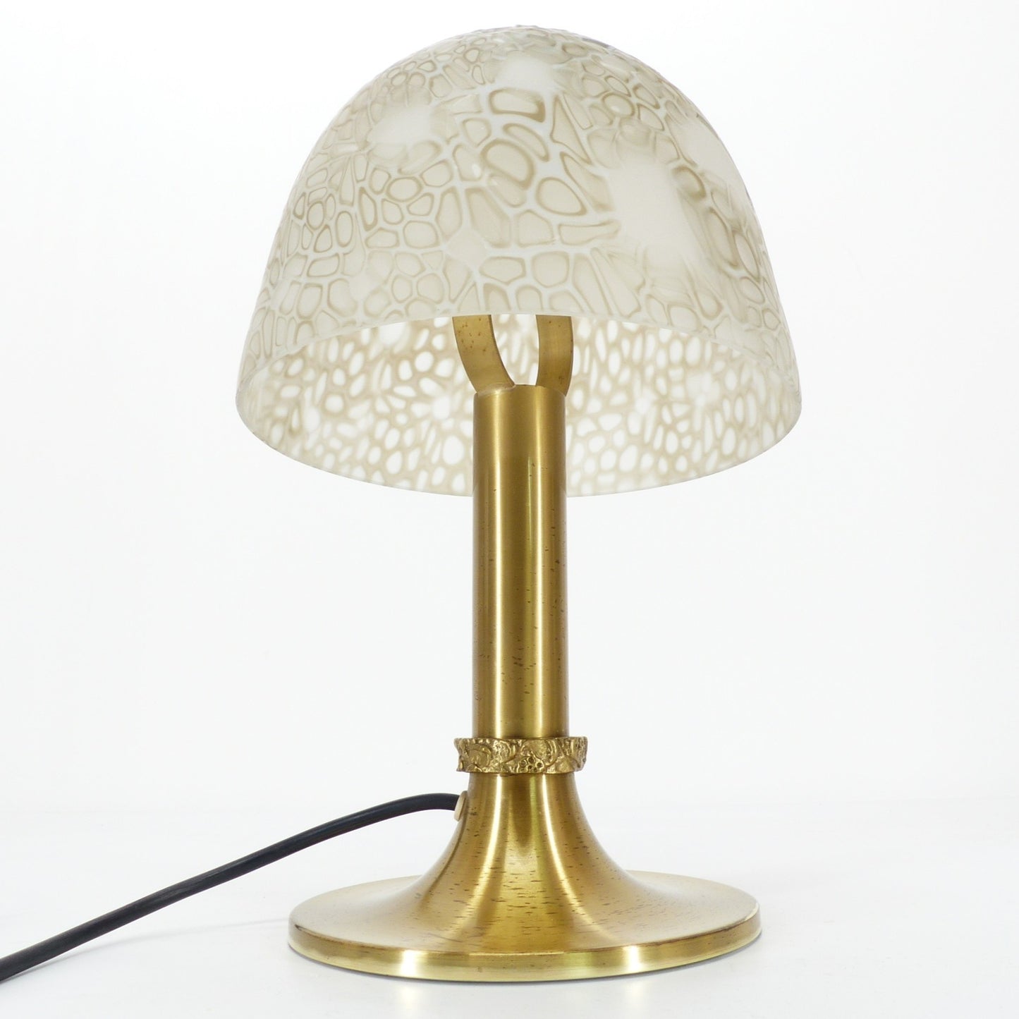 Lampe de table en verre soufflé moulé Murano par Angelo Brotto pour Esperia, circa 1970