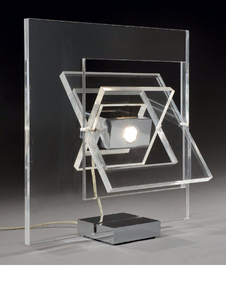 RARE LAMPE SATELLITE CARRÉ YONEL LEBOVICI