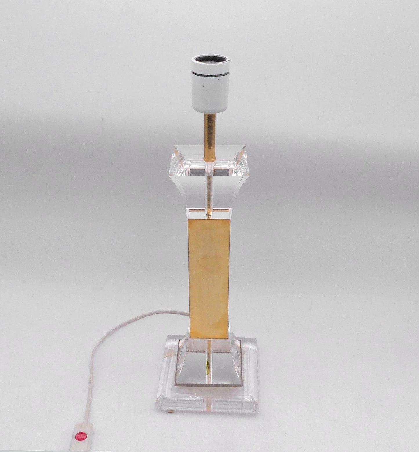 PIED DE LAMPE DE TABLE PLEXIGLASS ET LAITON