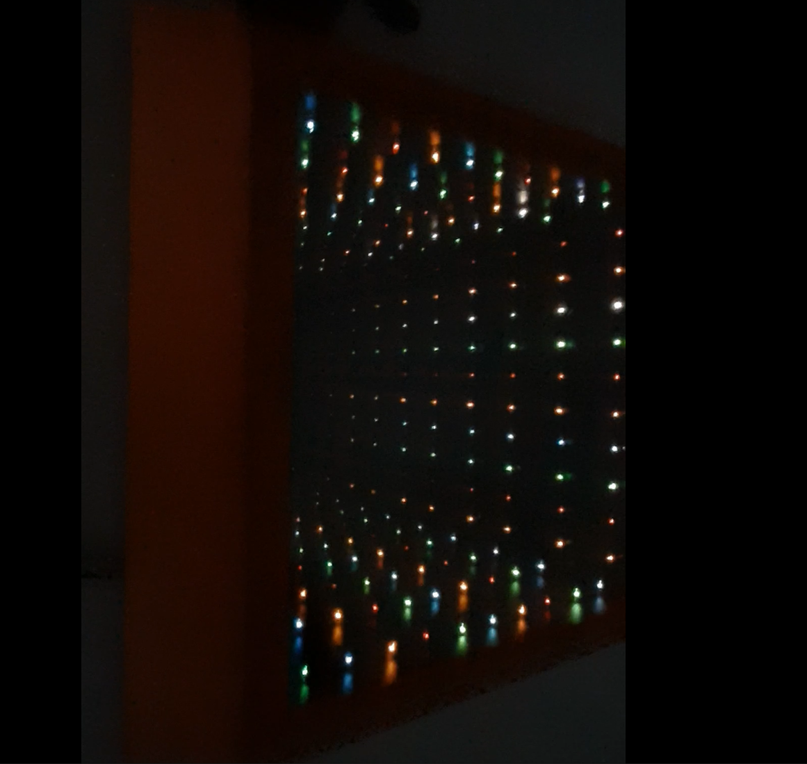 Orange plastic infinity tunnel wall mirror, 1990s