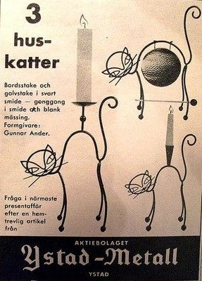 Chandeliers chats Gunnar Ander Ystad Metall 1950