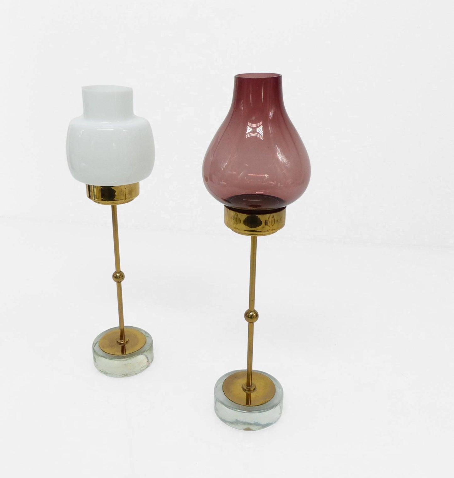 Paire de photophores scandinaves Gunnar Ander pour Ystad Metall, Suède 1950-1960
