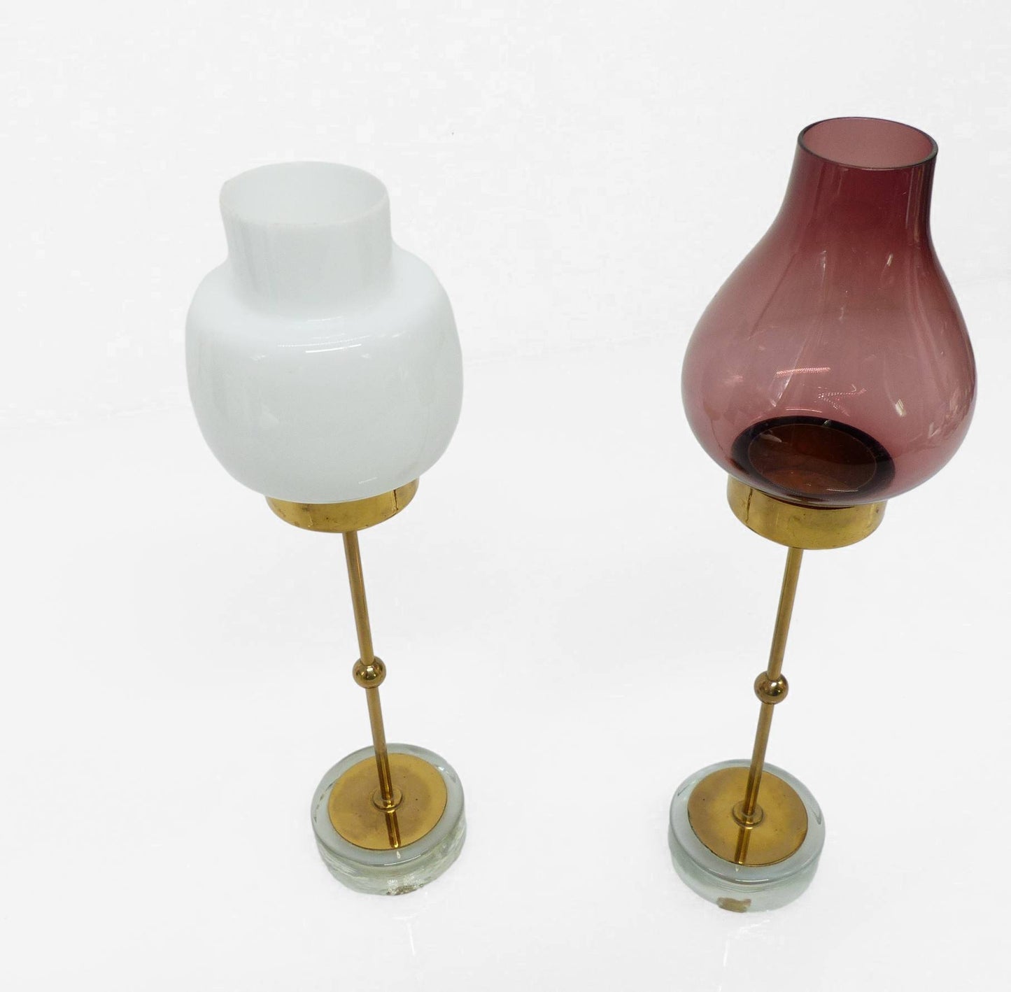 Paire de photophores scandinaves Gunnar Ander pour Ystad Metall, Suède 1950-1960