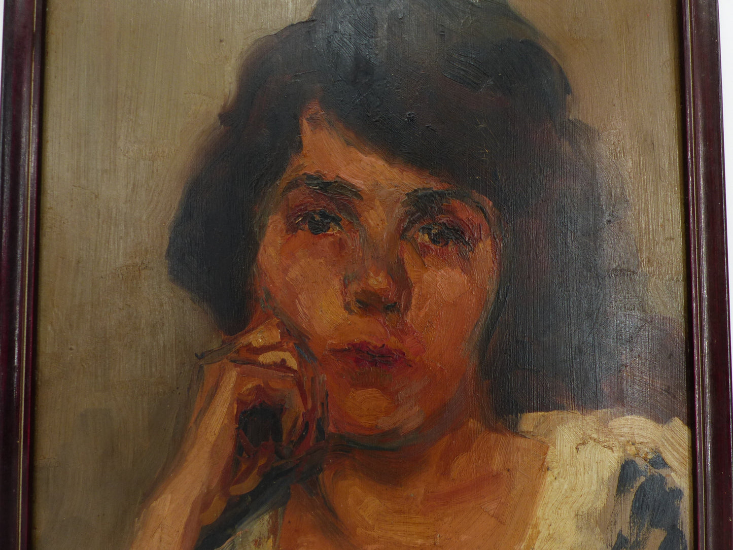 Huile sur panneau, portrait de femme par Henri Marie Joseph Arrault, 1925