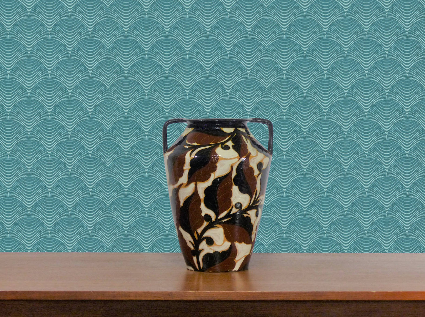 VASE ART DÉCO EN CÉRAMIQUE ÉMAILLÉE