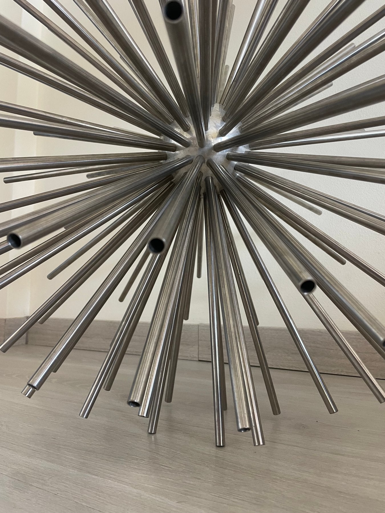 Sculpture monumentale Curtis Jere « Asteroïde », tubes d’acier, USA, circa 1970