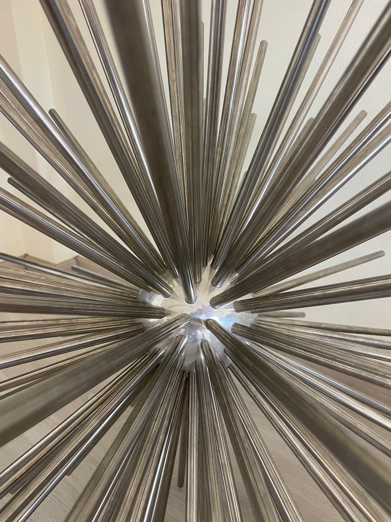 Sculpture monumentale Curtis Jere « Asteroïde », tubes d’acier, USA, circa 1970