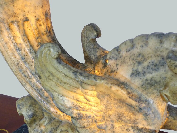 LAMPE MOULAGE D'UNE SCULPTURE D’UN CHEVAL MARIN 1940